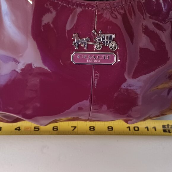 Coach Madison Maggie Patent Leather Hobo Shoulder Bag, Orchid - Picture 9 of 15